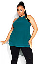 Halter Pleat Top - teal