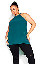 Halter Pleat Top - teal