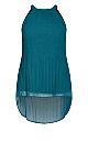 Halter Pleat Top - teal