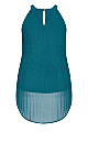 Halter Pleat Top - teal