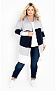 Keelyn Colorblock Cardigan - navy