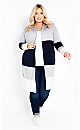 Keelyn Colorblock Cardigan - navy