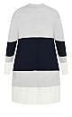 Keelyn Colorblock Cardigan - navy