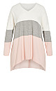 Sadie Colorblock Sweater - blush