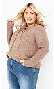 Rory Laceup Sweater - mocha