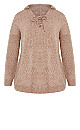 Rory Laceup Sweater - mocha