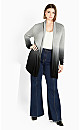 Mina Dip Dye Cardigan - grey