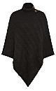 Aria Button Poncho - black