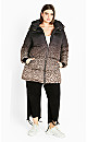 Indi Print Puffer Jacket - black