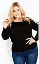 Cold Shoulder Sweater - black