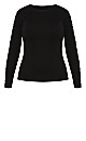 Cold Shoulder Sweater - black