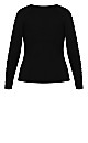 Cold Shoulder Sweater - black