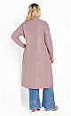 Paris Longline Dusty Mauve Cardigan