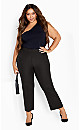 Women's Plus Size Cool Hand Wide Leg Trouser Black - petite