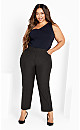 Women's Plus Size Cool Hand Wide Leg Trouser Black - petite