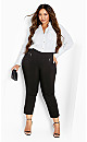 Women's Plus Size Super Stretch Zip Pant Black - petite