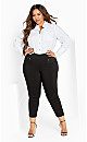 Women's Plus Size Super Stretch Zip Pant Black - petite