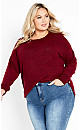 Beck Button Top - claret