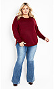 Beck Button Top - claret