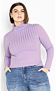 Evie Roll Neck Top - lilac