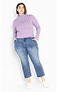 Evie Roll Neck Top - lilac