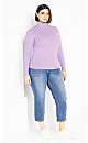 Evie Roll Neck Top - lilac