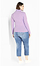 Evie Roll Neck Top - lilac