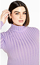 Evie Roll Neck Top - lilac