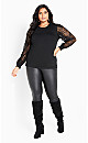 Plus Size Parker Lace Top - black