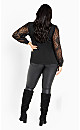 Plus Size Parker Lace Top - black