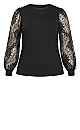 Plus Size Parker Lace Top - black