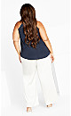 Women's Plus Size Sexy Twist Top - steelblue