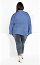 Women's Plus Size Angel Sleeve Jumper - denimblue melange