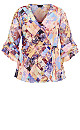 Women's Plus Size Charlie Print Top - quilted blooms