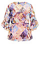 Women's Plus Size Charlie Print Top - quilted blooms