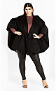 Women's Plus Size Eve Coat - black