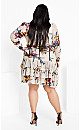 Mesh Ruche Print Dress