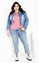 Women's Plus Size 70s Rib Jumper - pink