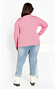 Women's Plus Size 70s Rib Jumper - pink