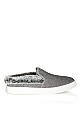 Plus Size Markie Tweed Fur Trim Slip On  - gray