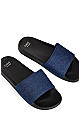 Extra Wide Fit Denim Demi Slide