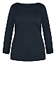 Plus Size Hi Lo Sweat Top - navy