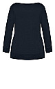 Plus Size Hi Lo Sweat Top - navy