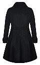 Frill Back Coat - black