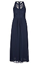 Paneled Bodice Maxi Dress - navy